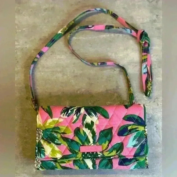 Vera Bradley Mini Hipster Crossbody Tropical Paradise‎ Quilted Purse LIKE NEW - Picture 1 of 7